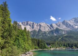 Eibsee - Blick auf den See vor der Zugspitze